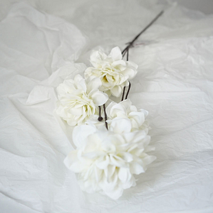Розы Амандин Шанель искусственные, 4 бутона, Белый