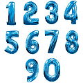 Цифры Синие, фольгированные шары