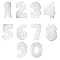 Цифры Белые в упаковке (без металлизации), фольгированные шары