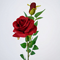 Роза искусственная с зеленью, Красная